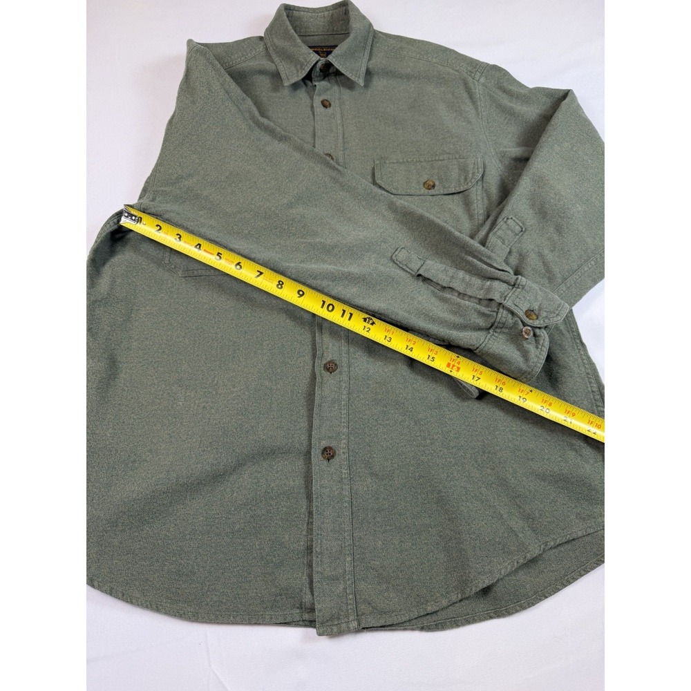 Woolrich Green Flannel Button Down Shirt Gorpcore‎ Cabin Heritage Long Sleeve Lg - Picture 6 of 8